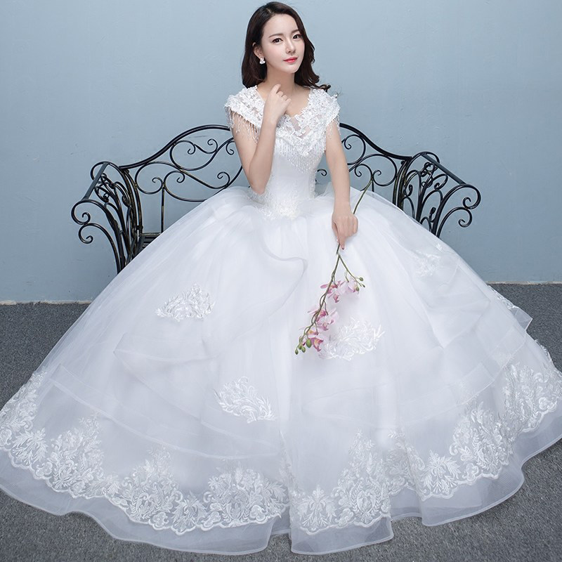 蜜之姻 显瘦齐地婚纱礼服