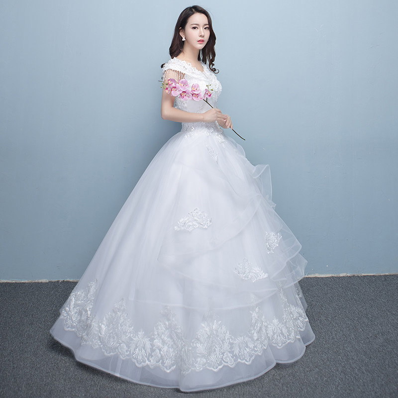 蜜之姻 显瘦齐地婚纱礼服