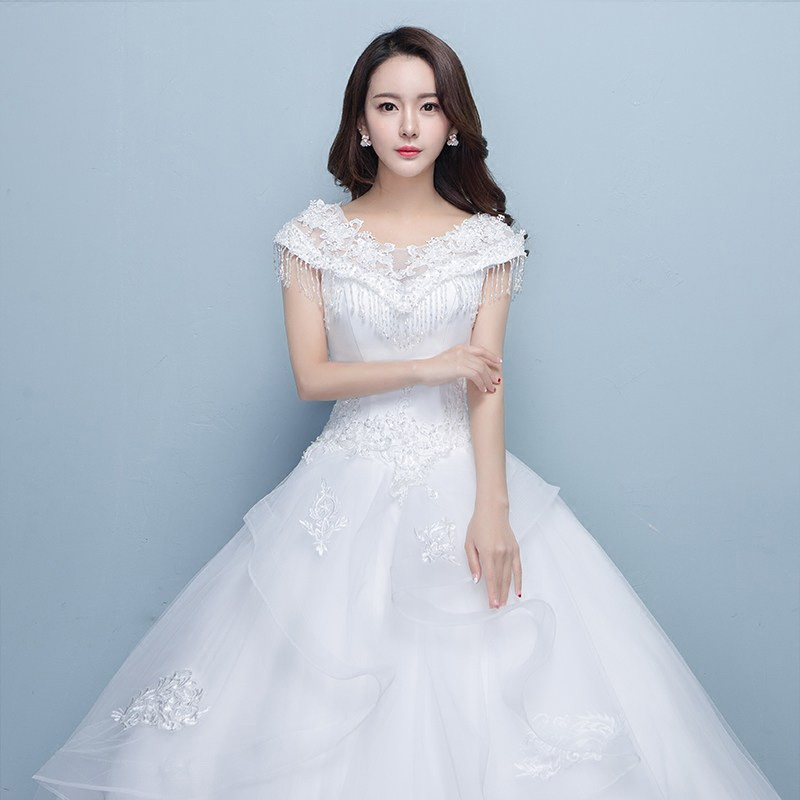 蜜之姻 显瘦齐地婚纱礼服