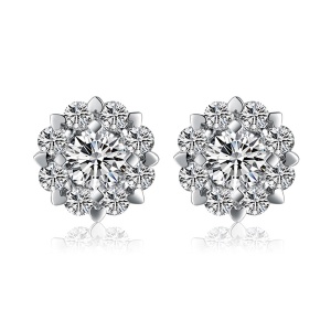 圣兰黛白 金钻石耳钉