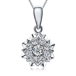 鸣钻国际 群镶钻石项链